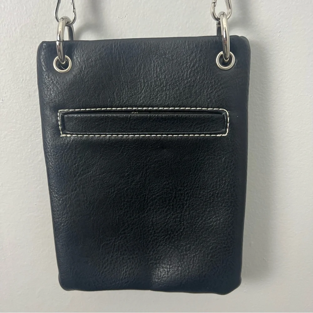 P&G Black Studded Leather Crossbody Bag